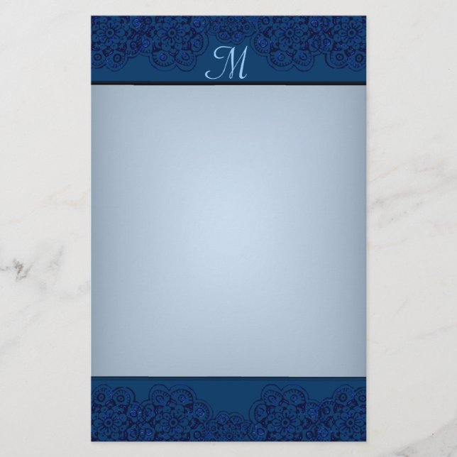 Lotus Blossom (Henna) (blau) Briefpapier (Vorderseite)