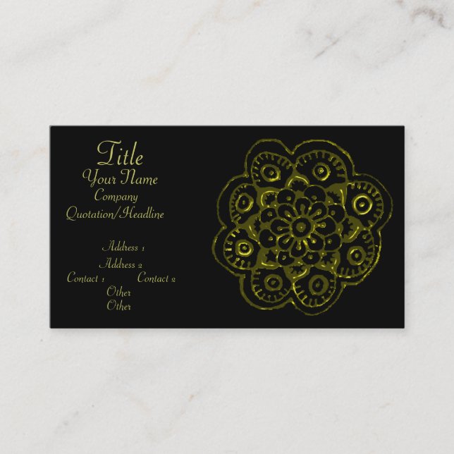 Lotus Blossom (Henna)(Gold) Visitenkarte (Vorderseite)