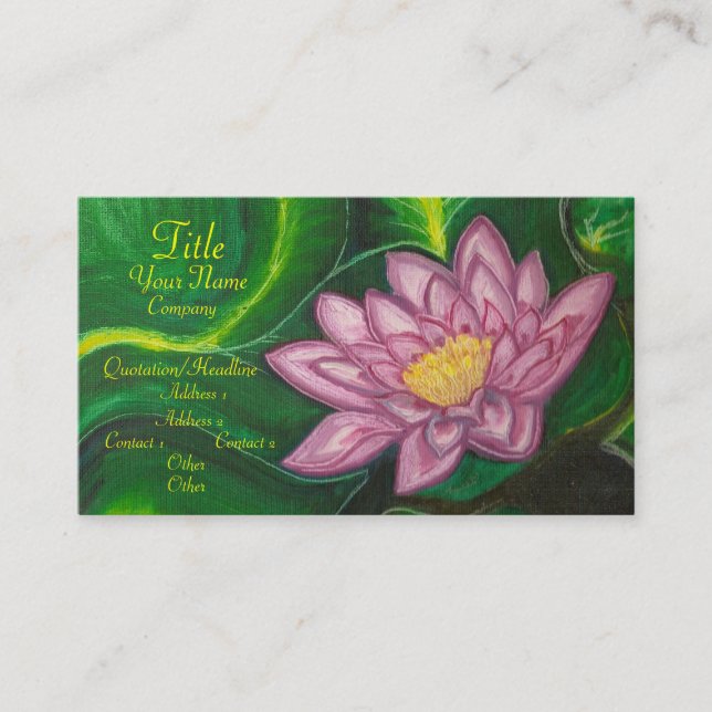 Lotus Blossom (Lily Pad) Visitenkarte (Vorderseite)