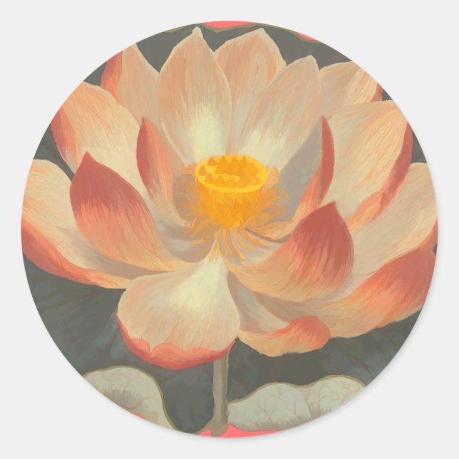 Lotus Blossom, Lilypad, Wasserlily Buddhistisches  Runder Aufkleber (Vorderseite)