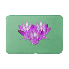 Lotus blossom pink auf grünem Meeresgrund Badematte