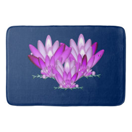 Lotus blossom pink auf marineblau Hintergrund Badematte