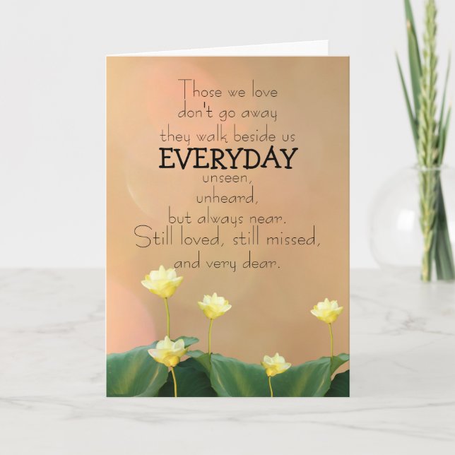 Lotus Blossoms Purity Rebirth Beileid Karte (Vorderseite)