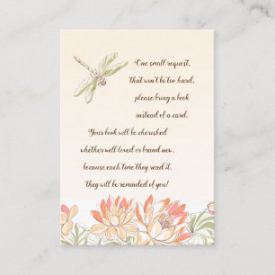 Lotus Blume and Dragon Fly Book Request Card Begleitkarte