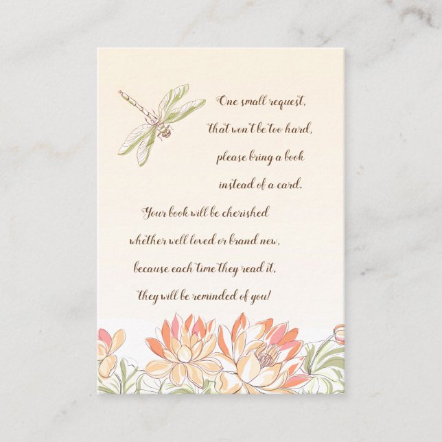 Lotus Blume and Dragon Fly Book Request Card Begleitkarte (Vorderseite)