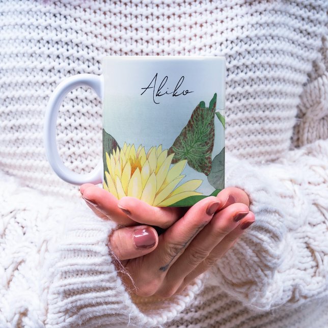 Lotus Blume Antike Japanische Schrift Name Kaffeetasse (Von Creator hochgeladen)