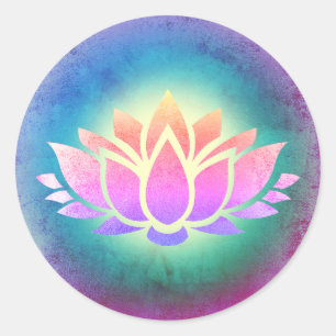 Lotus Blume Art Runder Aufkleber