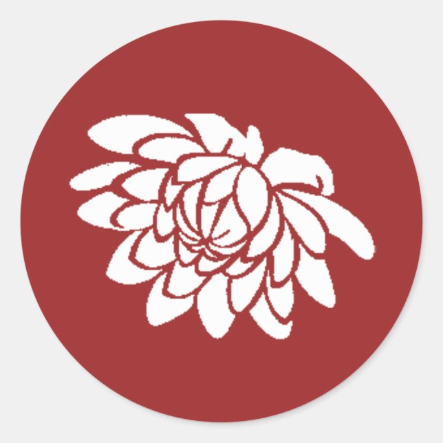 Lotus-Blume-Aufkleber (rot) Runder Aufkleber (Vorderseite)