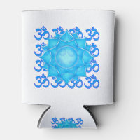 Lotus-Blume aus blauem Glas, Gezeichnet mit Om-Mus