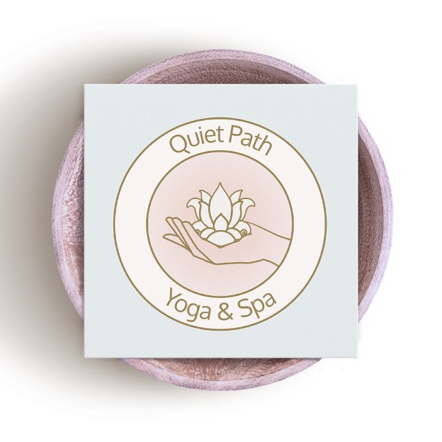Lotus Blume Beauty Wellness-Center Quadratische Visitenkarte (Von Creator hochgeladen)