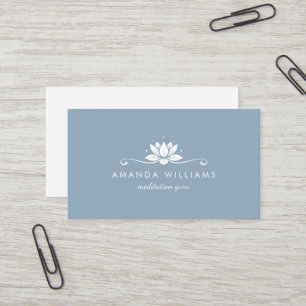 Lotus Blume Blue Floral minimalistisch beruflich Visitenkarte