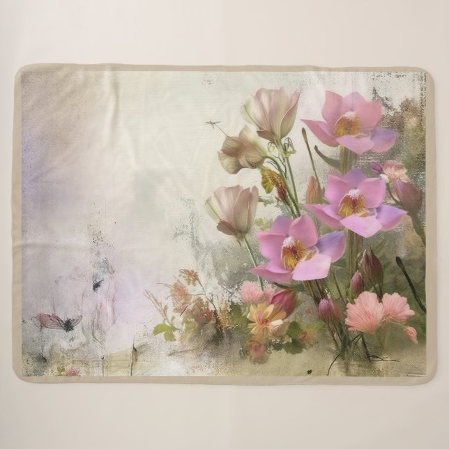 Lotus Blume Botanisches Wasser Sherpadecke (Vorderseite (Horizontal))