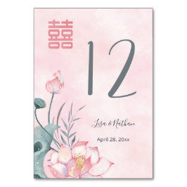 Lotus Blume Chinese Wedding Tischnummer