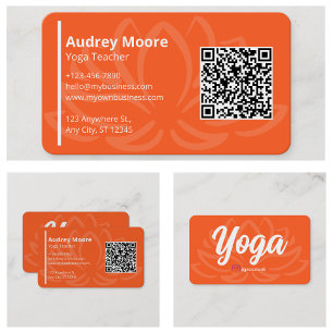 Lotus Blume Design Yoga Lehrer Visitenkarte