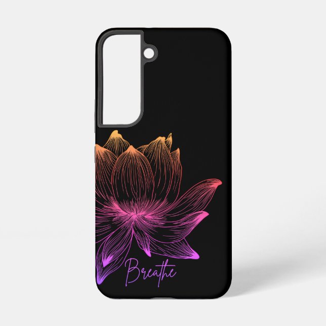 Lotus Blume Design Yoga Meditation Liebe Schwarz Samsung Galaxy Hülle (Rückseite)