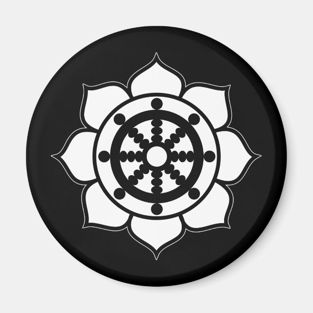 Lotus Blume Dharma Wheel Magnet (Vorne)