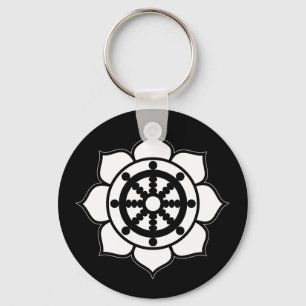 Lotus Blume Dharma Wheel Schlüsselanhänger