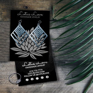 Lotus Blume Earring Necklace Juwelier Display Card