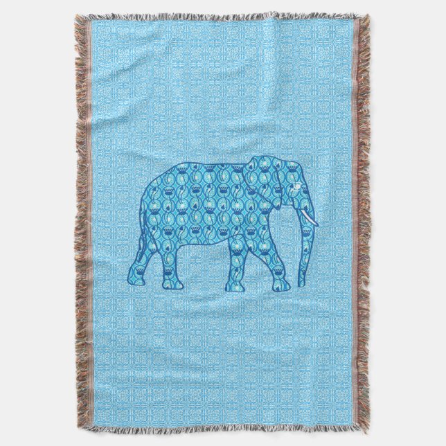 Lotus Blume Elefant - Türkis Decke (Vorderseite Vertikal)