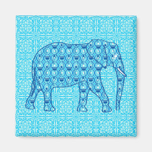 Lotus Blume Elefant - Türkis Magnet