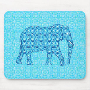 Lotus Blume Elefant - Türkis Mousepad