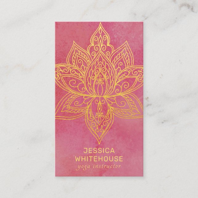 Lotus Blume Elegante Rose  Visitenkarte (Vorderseite)