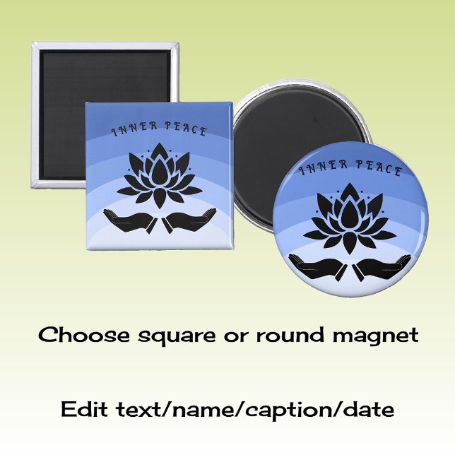 Lotus Blume friedliche Silhouette coole Blues Magnet (Von Creator hochgeladen)