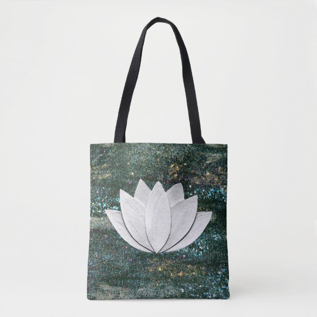 Lotus Blume Galaxy Tote Bag Tasche (Vorderseite)