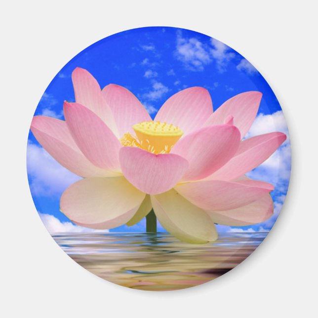 Lotus Blume Geboren in Wasser Magnet (Vorne)