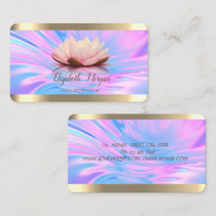 Lotus Blume Gold Strip Holografischer Yoga Visitenkarte