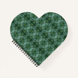 Lotus Blume Green Galaxy Heart Shape Notebook Notizbuch