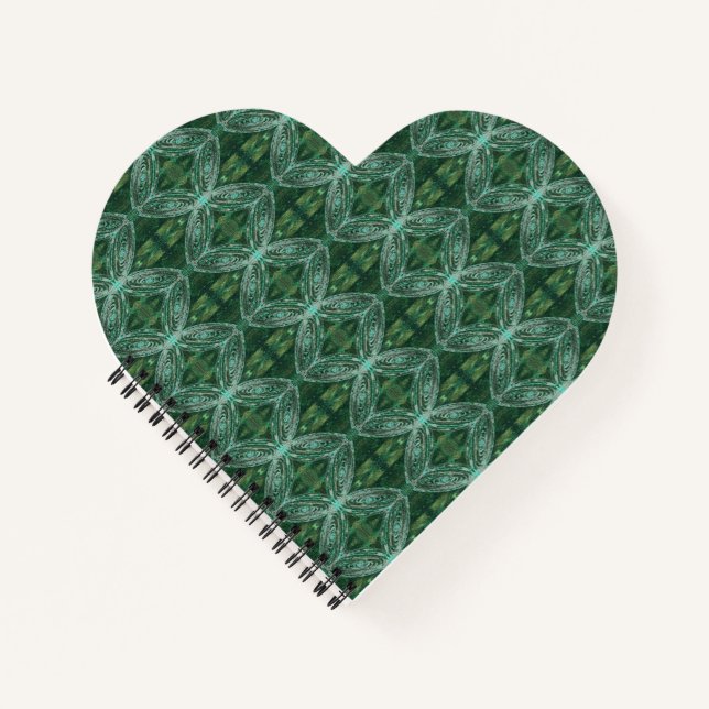 Lotus Blume Green Galaxy Heart Shape Notebook Notizbuch (Vorderseite)