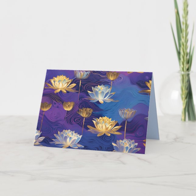 Lotus Blume Grußkarte Feiertagskarte (Vorderseite)