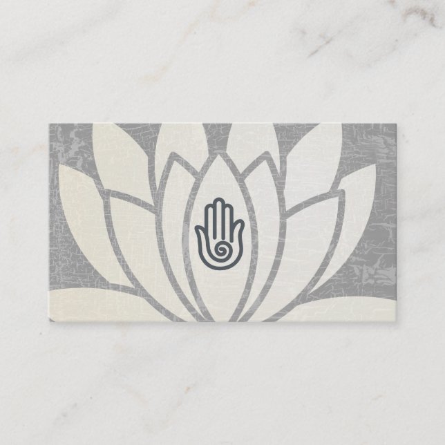 Lotus Blume | Hand | Yoga Instructor Visitenkarte (Vorderseite)