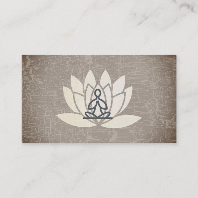 Lotus Blume | Hand | Yoga Sitting Pose | Lehrer Visitenkarte (Vorderseite)