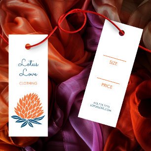 Lotus Blume Hang Tag Größe Kleidungskarte
