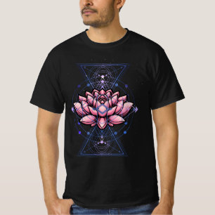 Lotus Blume Heilige Geometrie Yoga Meditation Spir T-Shirt