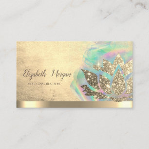 Lotus Blume Holographic Ink Yoga Instructor Visitenkarte