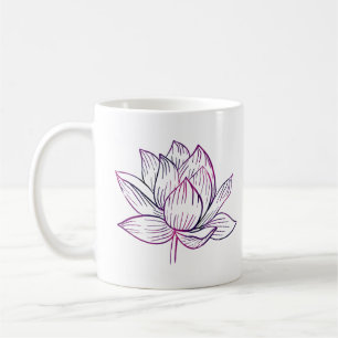 Lotus Blume Illustration Dunkel Lila Kaffeetasse