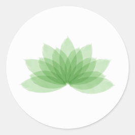 Lotus-Blume in grüner Farbe Runder Aufkleber