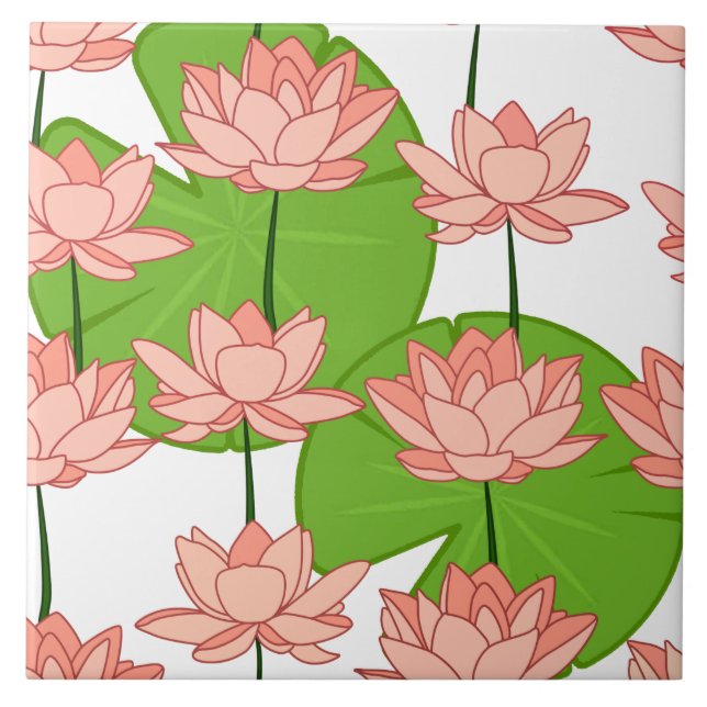 Lotus Blume Keramik Tile Fliese (Vorderseite)