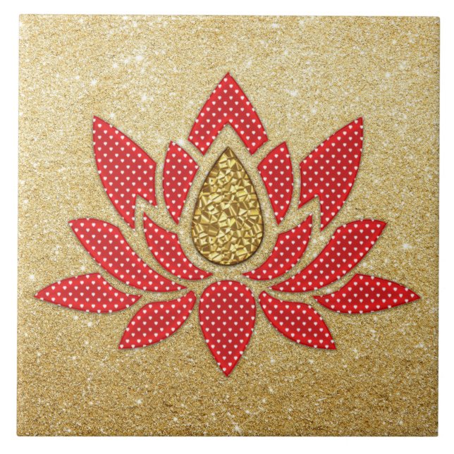 Lotus Blume Keramik Tile Fliese (Vorderseite)