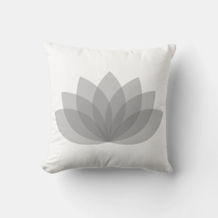 Lotus Blume Kissen in Weiß und Grau