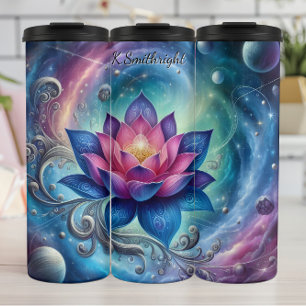 Lotus Blume Kosmische Galaxie Harmonie Thermosbecher