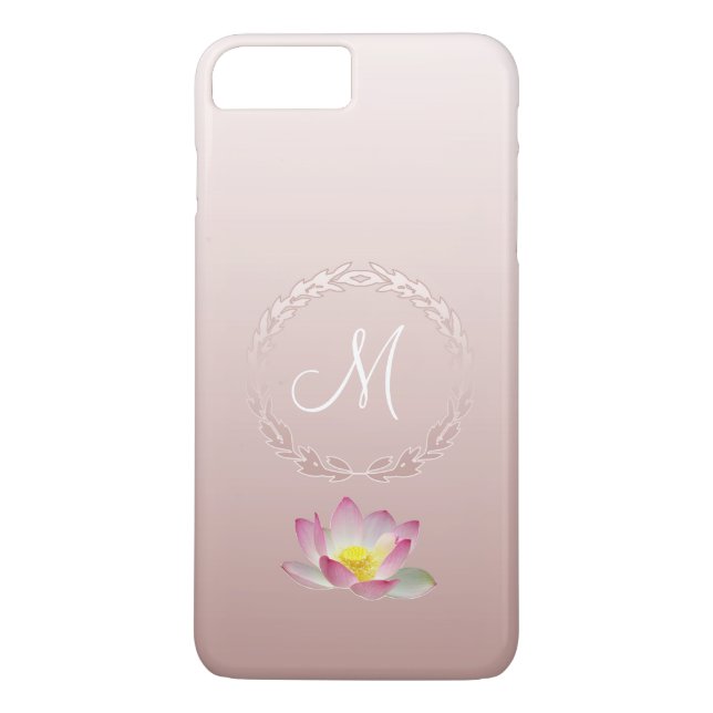 Lotus Blume Laurel Wreath Monogram Case-Mate iPhone Hülle (Rückseite)