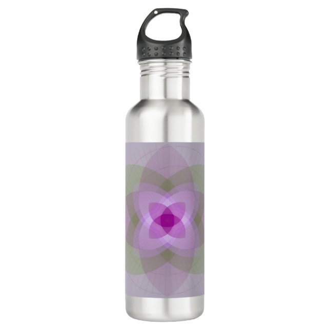 LOTUS BLUME LIGHT EDELSTAHLFLASCHE (Vorderseite)