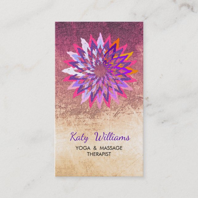 Lotus Blume Lila Yoga Medizin Holistisch Visitenkarte (Vorderseite)