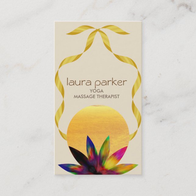 Lotus-Blume-Logo für Wasserfarben Yoga Heilung Visitenkarte (Vorderseite)
