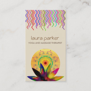 Lotus-Blume-Logo für Wasserfarben Yoga Heilung Visitenkarte