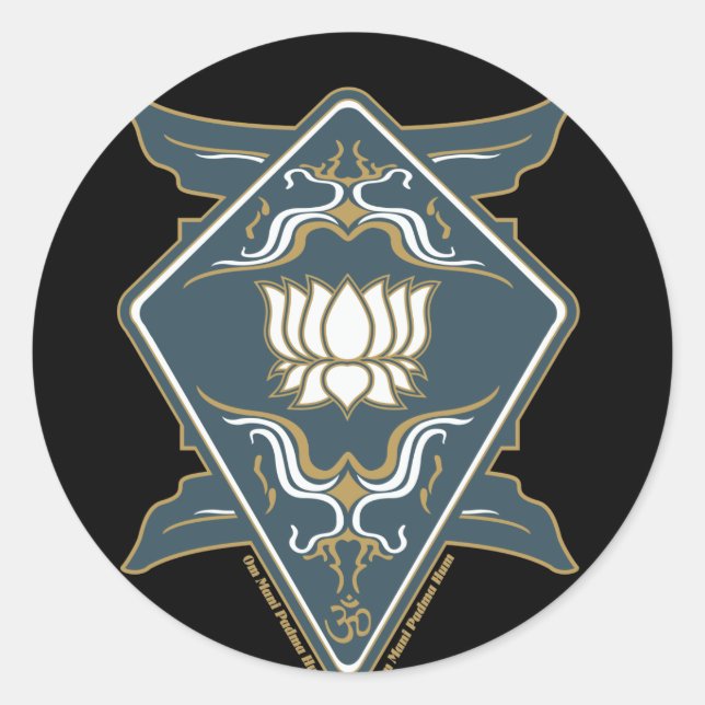 Lotus-Blume-Logo Runder Aufkleber (Vorderseite)